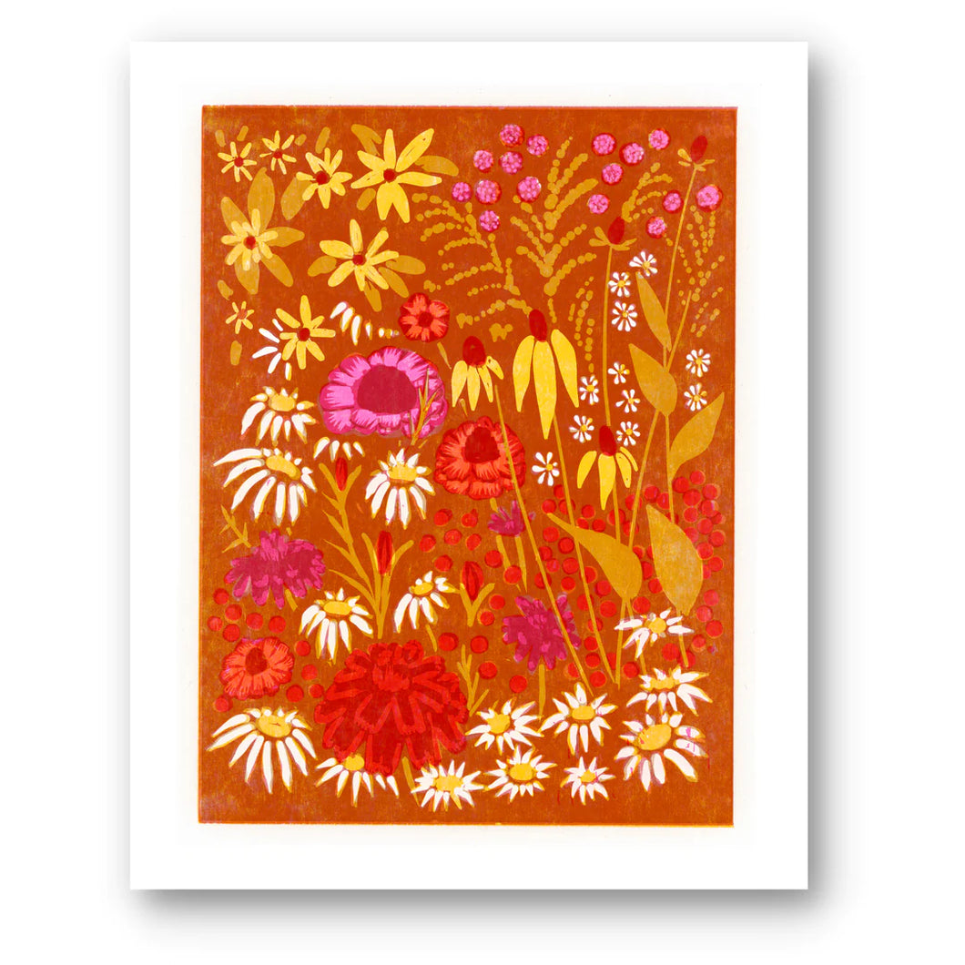 Marigolds & Rudbeckia Art Print 8x10