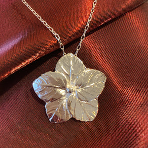 Silver Plated Poinsettia on Chain