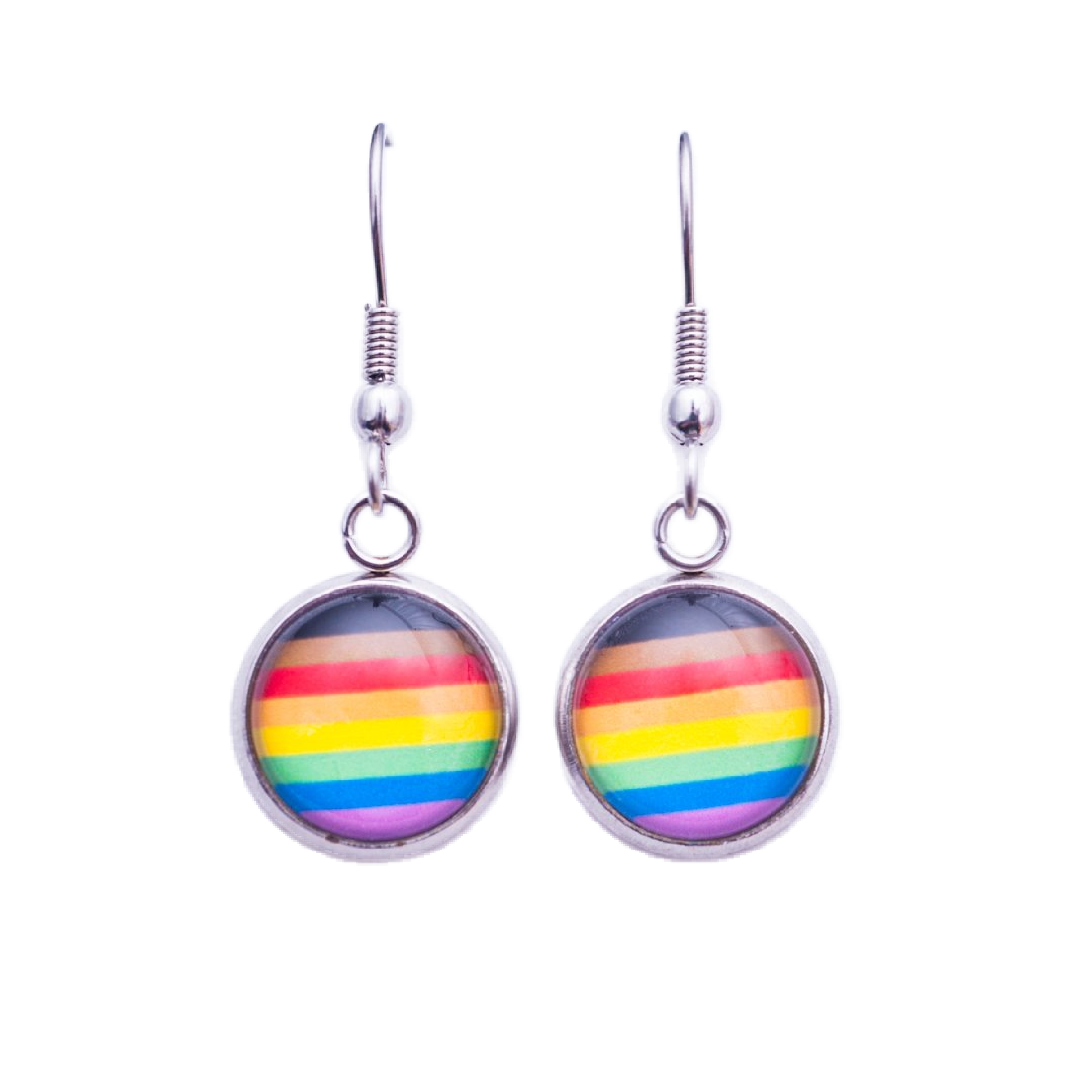 Rainbow earrings sales