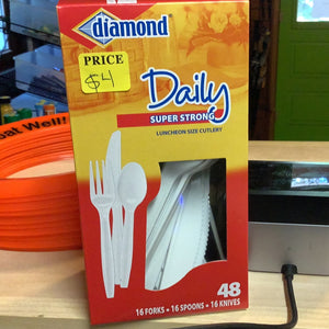 TL- Diamond Plastic Forks/Spoons/Knives