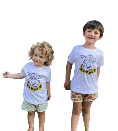 Child Sunflower Cow T-Shirt - The Farm Institute