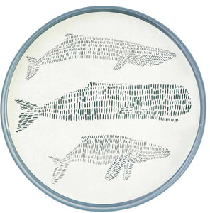 Whales 15" Round Tray